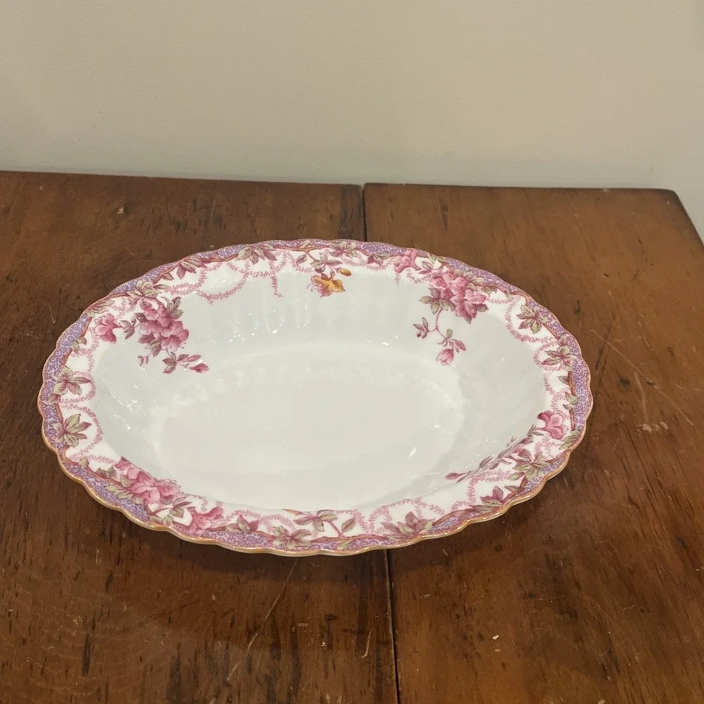 Spode IRENE Oval Vegetable Bowl 9 3/4 Inches Rare, Mint Condition Signed Stamped